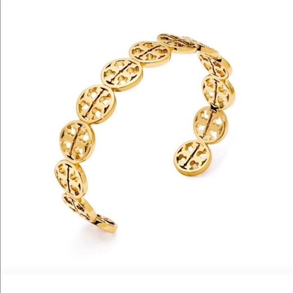 💙💛Tory Burch Adjustable Gold Logo Cuff💙💛 - Picture 3 of 6